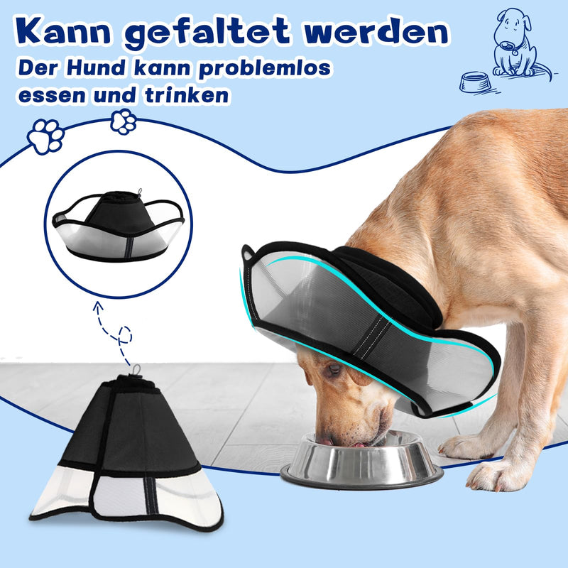 Supet collar for pets protective collar cone collars made of plastic S (neck circumference: 25.4-31.8 cm) black - BeesActive Australia