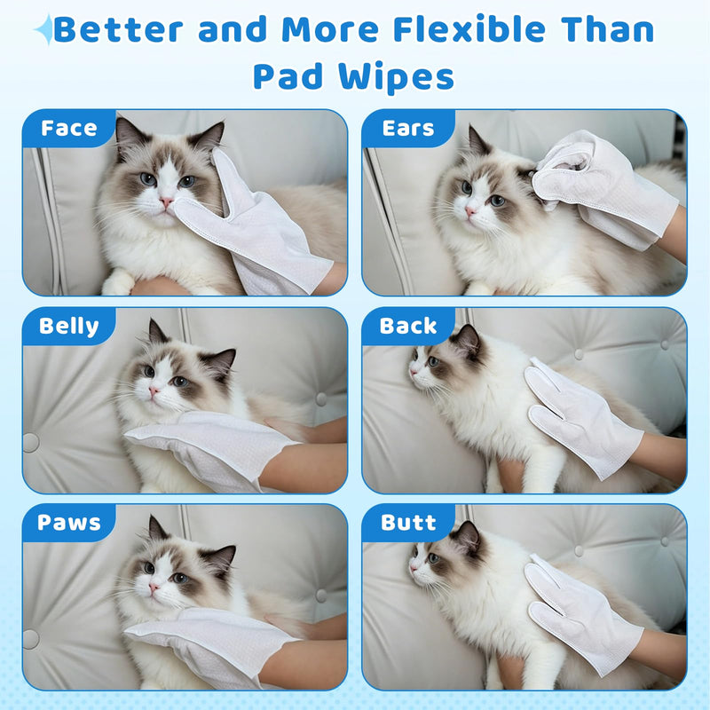 24 Pieces Cleaning Gloves for Dogs and Cats Pet Glove Wipes Hypoallergenic Cleaning Gloves for Pet Cleaning Deodorant, Hypoallergenic, Skin-Friendly