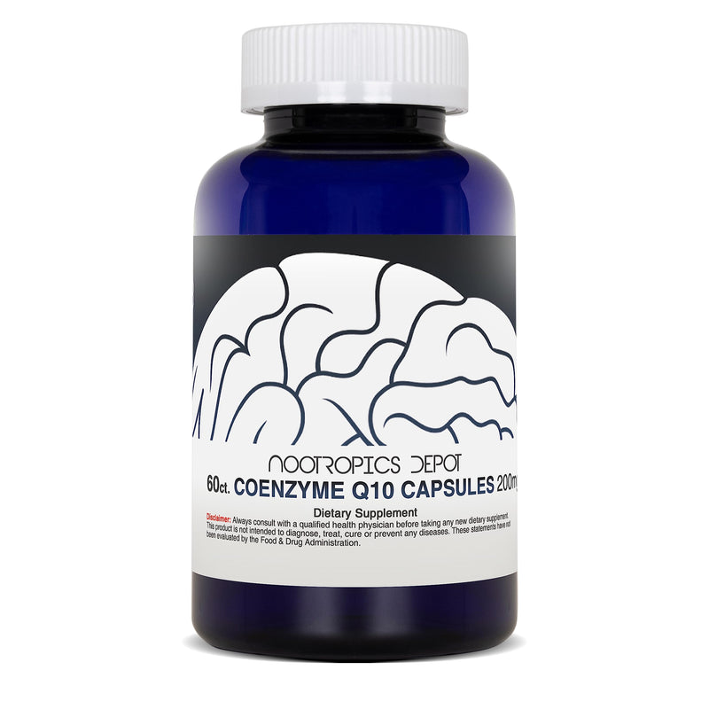 Nootropics Depot CoEnzyme Q10 Capsules | 200mg | Ubiquinone | 60 Count | Energy, Cognitive & Cellular Function 1 Count (Pack of 60)