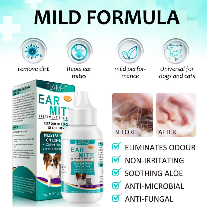 JSBNQRMZ Ear mite oil for dogs and cats 22 ml, ear drops for dogs, mite spray for dogs, gentle care for ear mites, ear drops for mites, itching in the ear, discharge, ear drops for mites, ear cleaner - BeesActive Australia