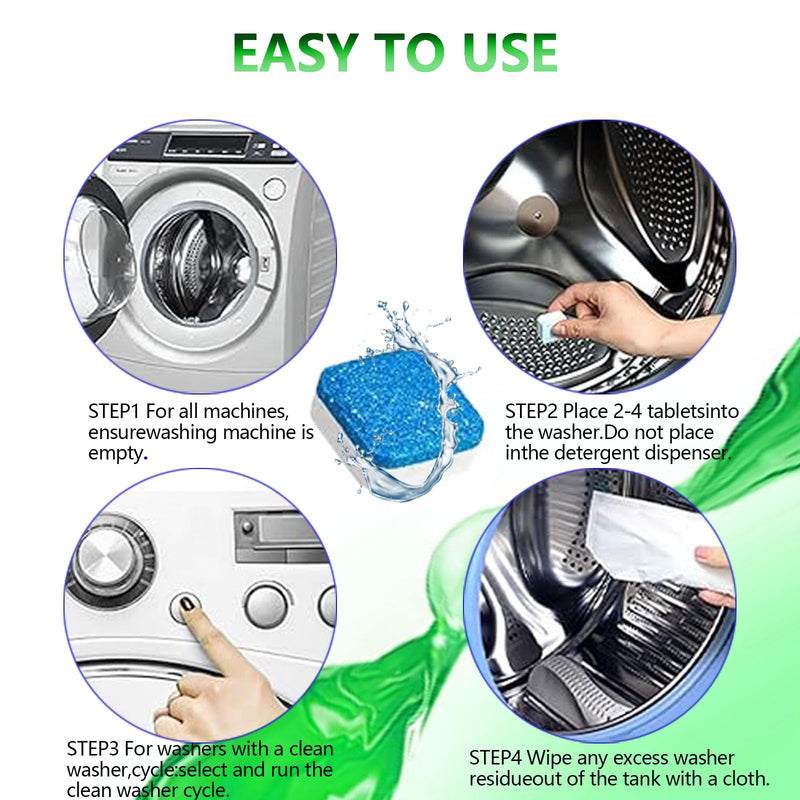 Washing Machine Cleaner Tablets 36 pack - Deep Cleaning Inside Drum&Laundry Tub Seal - Cleans Front Load, Top Load Washers&Including HE - 18 Months Supply 36 packs - BeesActive Australia