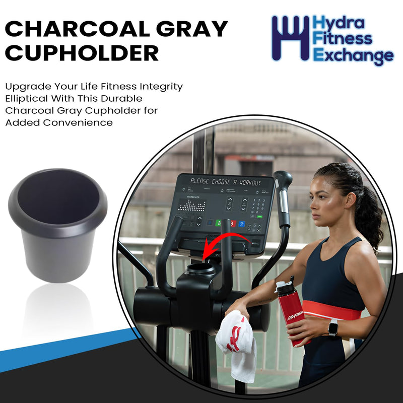 Charcoal Gray Cupholder 1001034-2400 Works W Life Fitness Integrity Elliptical