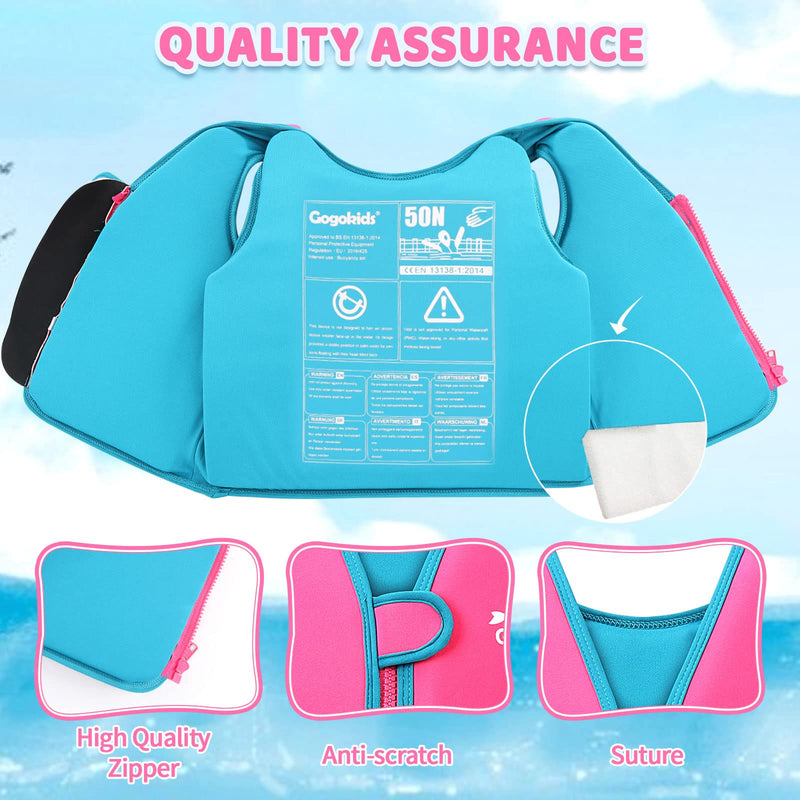 Vine Kids Swim Vest Toddler Learn to Swim Floatation Jackets Training Vest for Boys Girls Pink 3-5 Years - BeesActive Australia