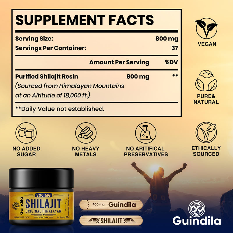 800mg Shilajit Supplement - Shilajit Pure Himalayan Organic Shilajit Resin with Maximum Potency, Original from Himalayan with 85+ Trace Minerals & Fulvic Acid for Focus & Energy, Immunity, 30 Grams 1 Fl Oz(Pack of 1) - BeesActive Australia