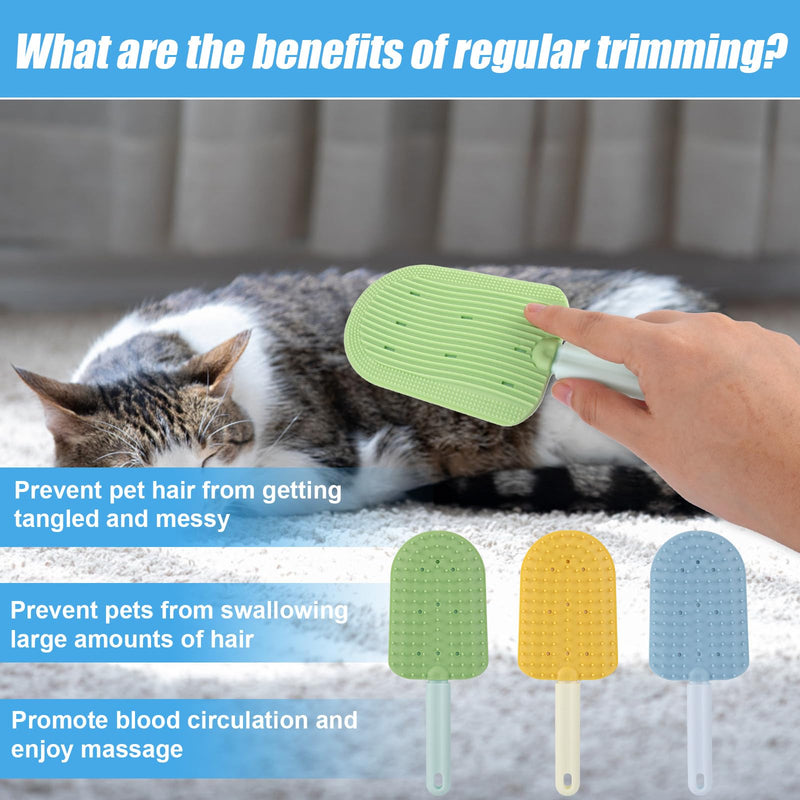 3pcs Cat Tongue Combs, Double Sided Cat Grooming Tongue Brush with Comfort Grip Handle Cat Tongue Licking Hair Comb Pets Shedding Brush for Grooming Hairballs & Keeping Clean - BeesActive Australia
