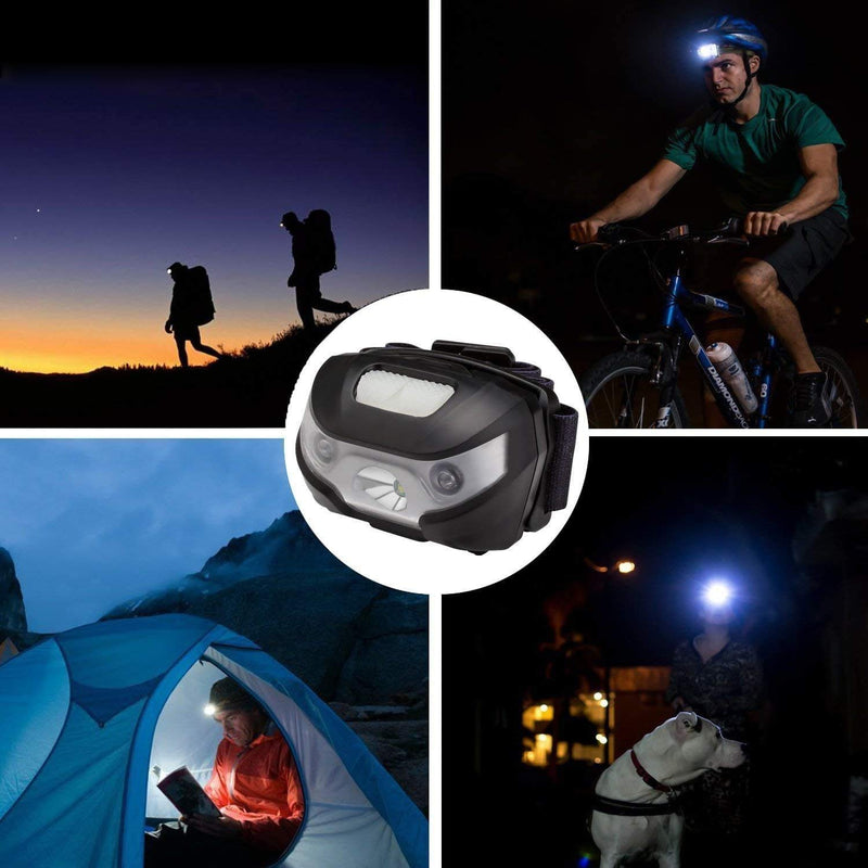 Lepro LED Headlamp Rechargeable 3 Packs - Super Bright Head Lamp with 5 Modes for Camping & Hiking Gear Essentials, IPX4 Waterproof Headlight Flashlight with Red Light, USB Cable Included