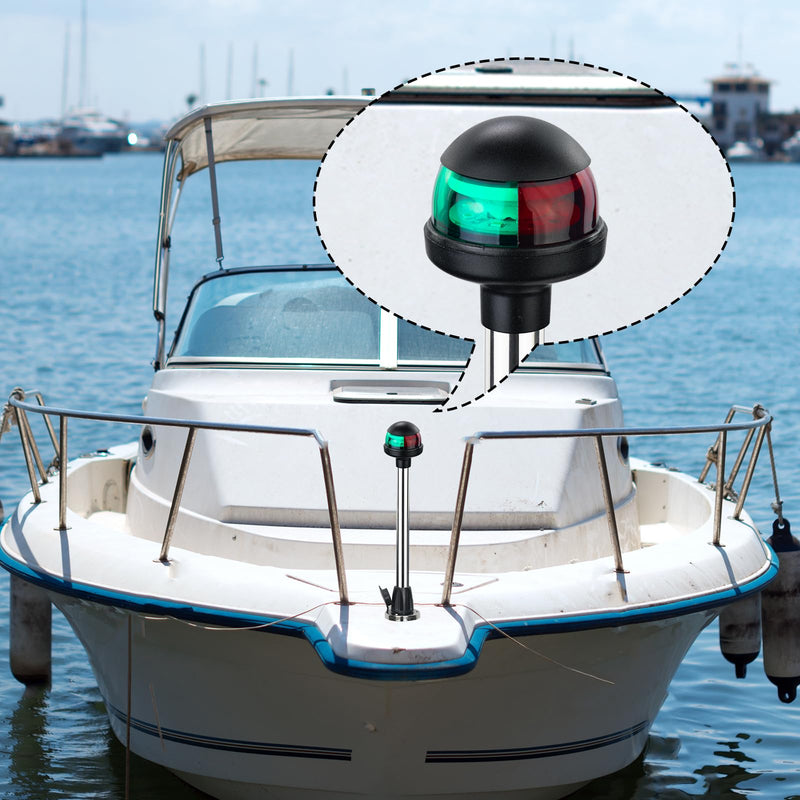 Boat Navigation Lights,Bow Lights for Boats LED,Bi-Color Light Pole Removable 2 Pin Plug-in Mount Base,DC12V 12 Inches - BeesActive Australia