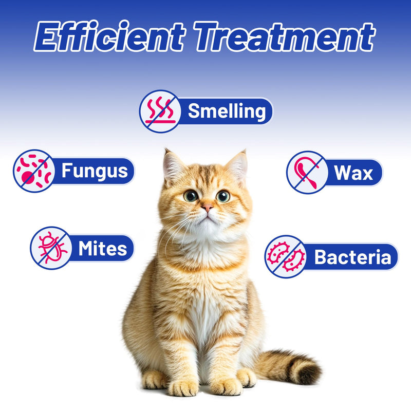 120ml Ear Cleaner for Dog & Cat - Ear Infection Treatment Without Irritation - Dog Ear Wash for Itch Relief & Soothing Inflammation - Ear Wax, Powder and Odor Removal Drops 1 - PawsPlanet Australia