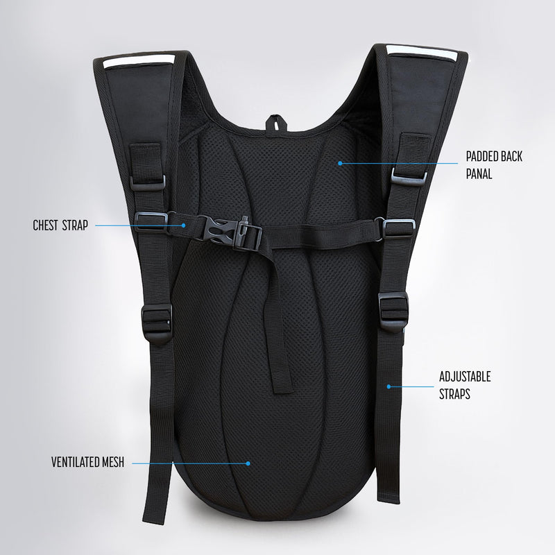 Hydration Backpack with XL Water Bladder (4L)(135 oz) Leakproof Sip Straw, Wide Mouth Large Easy-Fill Opening, Ergonomic Sport Bag (1+ Gallon Capacity)