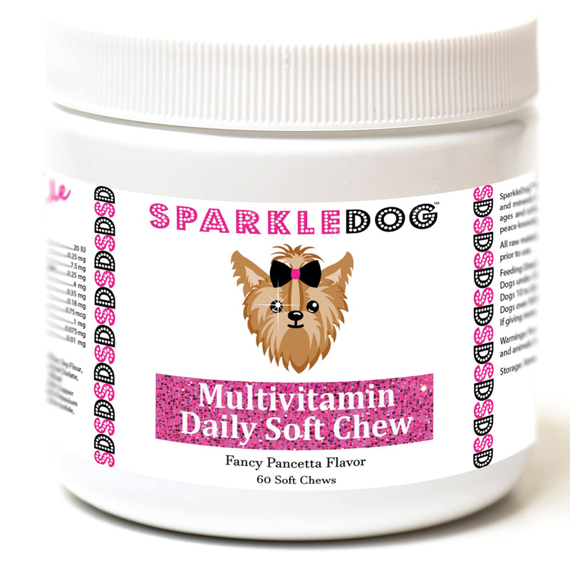 Multivitamin Daily Supplement Soft Chews for Dogs - Dietary Support for Small Medium or Large Pets - for Active Working & Senior Canines - 60 Chews