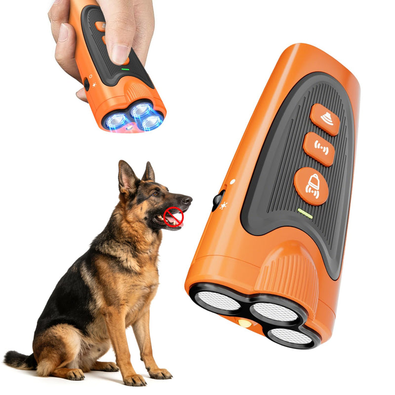 3X Ultrasonic Dog Bark Deterrent, 6 Adjustable Training Modes, Rechargeable Portable Handheld No Bark Device with 23ft Range, Safe Humane Anti Barking Control for Indoor Outdoor Dogs