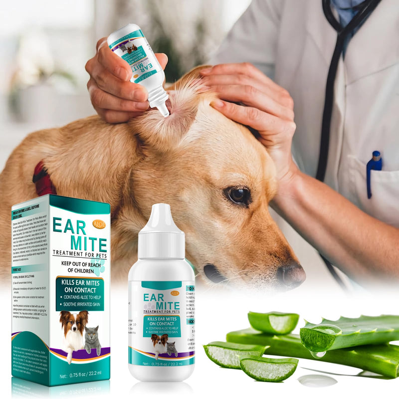 MADGININE Dog Ear Drops Dog Ear Infection Treatment Ear Mite Treatment for Dogs Cats Dog Ear Drops for Infection Antibiotics Alcohol-Free Relieves Itching & Built-Up Wax for Puppy Cats And Dogs