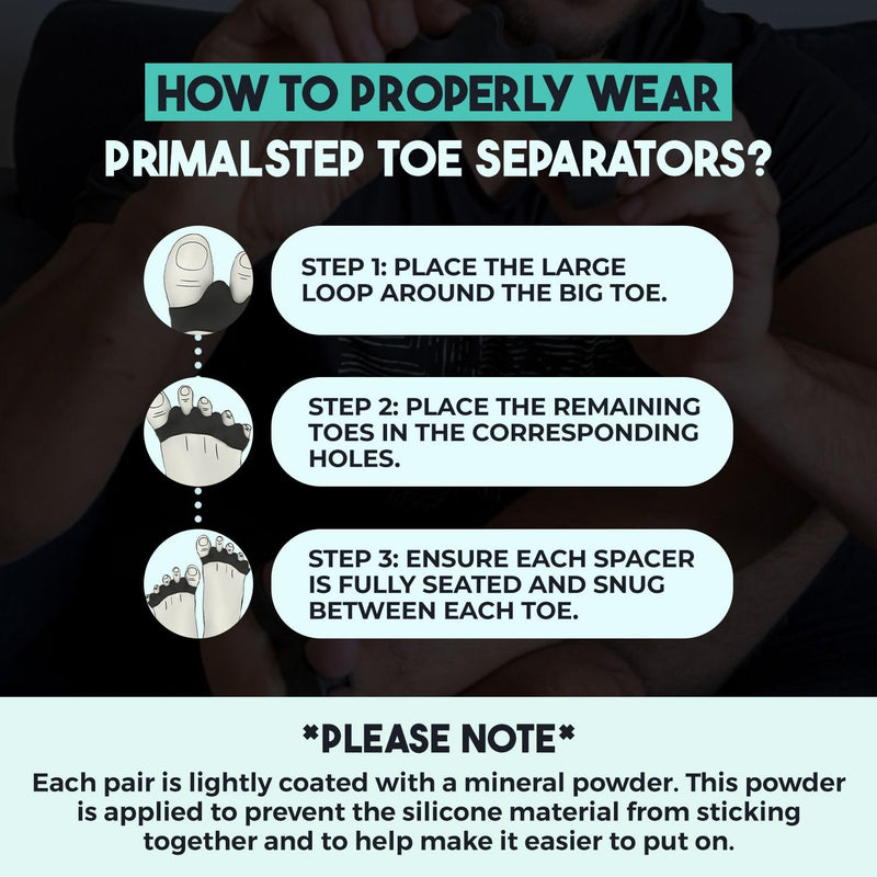 VYCE PrimalStep Toe Separators, Spreaders, Spacers, Straightener to Correct Toes for Men and Women, Bunion Corrector, Plantar Fasciitis and Athletic Mobility, Large (Pack of 2) Large (Pack of 2) - BeesActive Australia