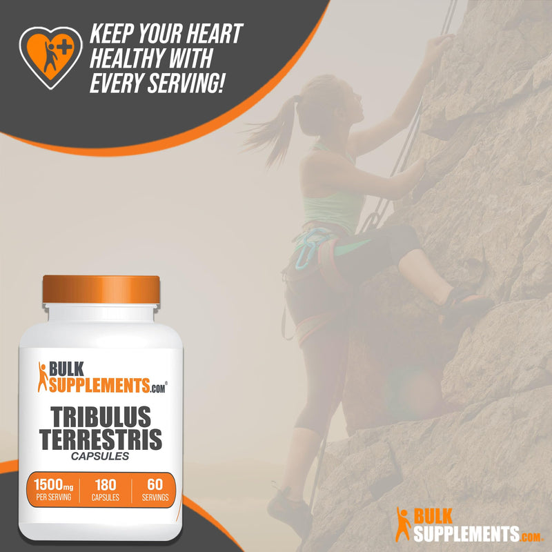 BulkSupplements.com Tribulus Terrestris Capsules - Tribulus Terrestris Supplements, Tribulus Terrestris for Men & Women, Tribulus Terrestris Extract - 3 Capsules per Serving (1500mg), 180 Capsules - BeesActive Australia