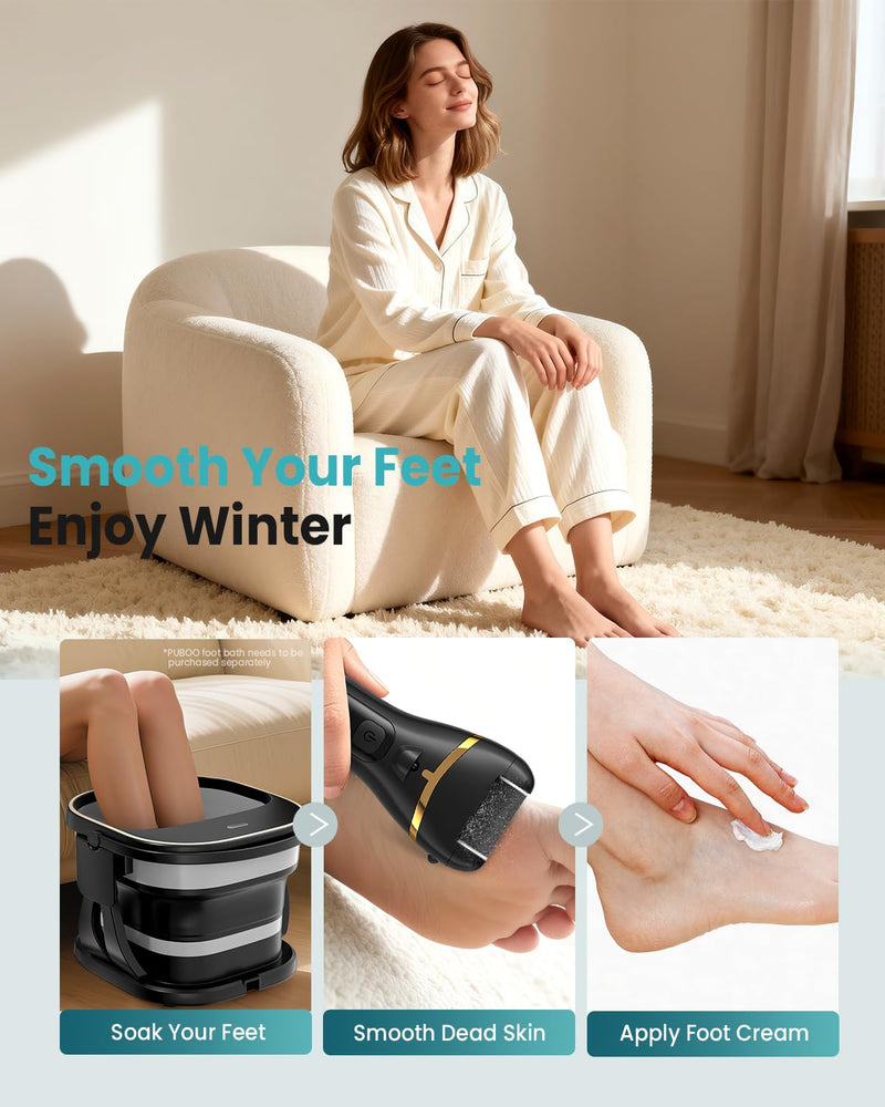 Electric Foot Callus Remover with 10000 RPM Motor and 3-Speed Settings, Foot Scraper Kit for Women’s Home Pedicure Foot File with Type-C Charging Black - BeesActive Australia