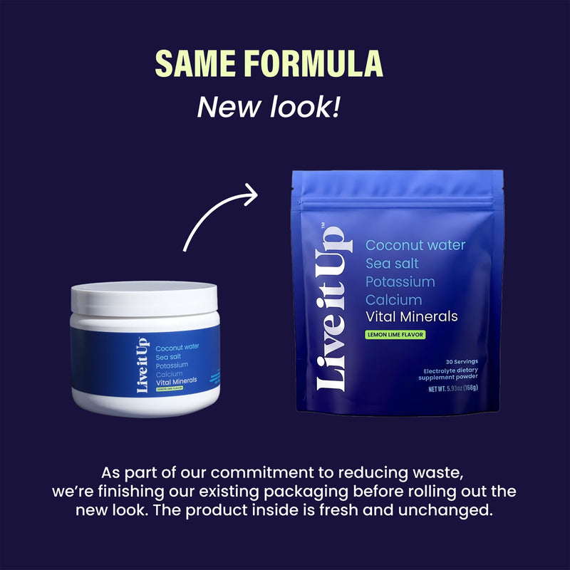 LIVE IT UP Vital Minerals: Electrolyte Powder for Hydration | Pom Mango | with Coconut Water Powder, Sodium, Potassium, and Vitamin C | Vegan, No Gluten, No Added Sugar, & Caffeine Free Pomegranate Mango
