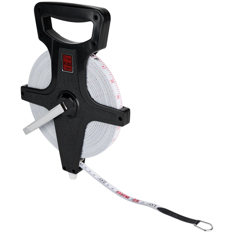 Champion Sports Open Reel Measuring Tapes – Durable Hand Crank with Metal Spike, Dual-Sided Feet & Meters, Perfect for Track & Field and Long Jump, 200 Feet/60 Meters 60 m