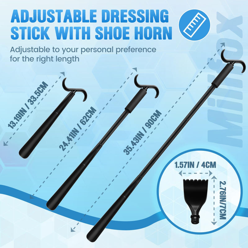 2X Dressing Stick Shoe Horn Remover Tool + 1x Claw for Scratching Back - BeesActive Australia