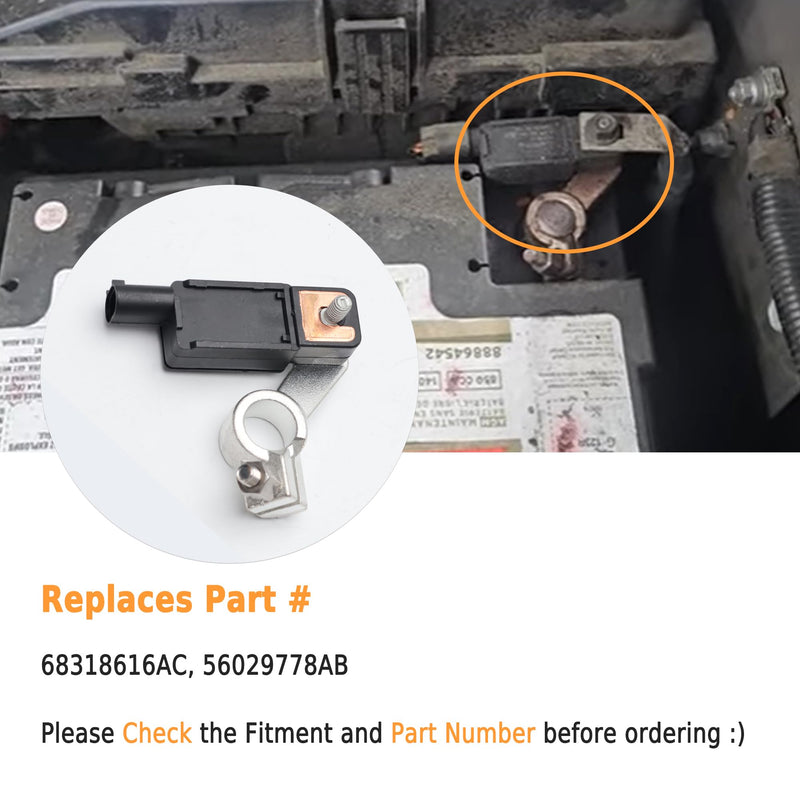 68318616AC Battery Current Sensor Compatible with 2017-2020 Dodge Durango 2017-2019 Jeep Grand Cherokee Compass 2017-2020 Ram 1500 2500 3500 Battery Temperature Sensor Replaces OE 56029778AB