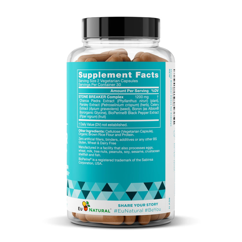 Chanca Piedra Stone Breaker - The Original Stone Breaking Formula with Celery Seed & Parsley - Supports Kidney, Gallbladder & Urinary Tract Cleansing to Help Flush Impurities - 60 Vegetarian Capsules 60 Count (Pack of 1) - BeesActive Australia