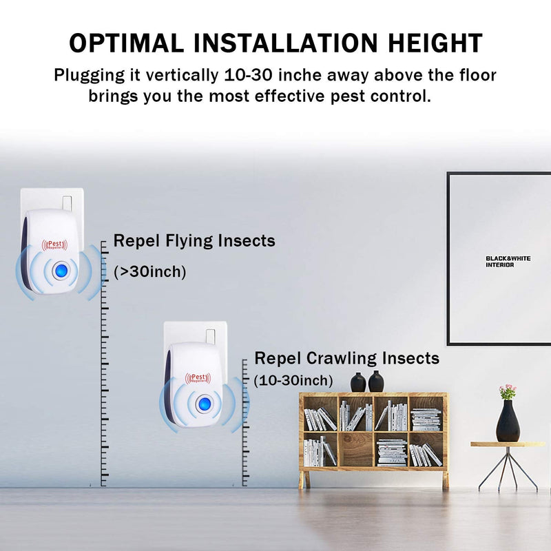 Ultrasonic Pest Repeller 6 Packs, Electronic Plug in Sonic Repellent pest Control for Bugs Insects Roaches Mice Spiders Rodents Mosquitoes - BeesActive Australia