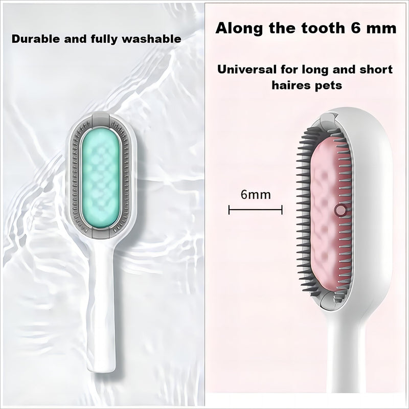 New multifunction Water Infused Gravity Cleaning Pet Hair Brush. Can be used with daily cleaning fluid better care for your pets, universal version for cats and dogs 3in1 back hair removl (pink) pink - BeesActive Australia