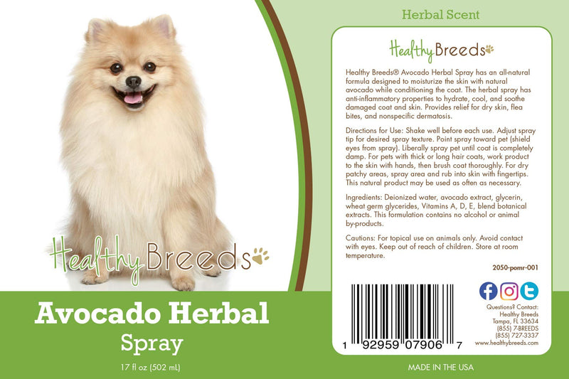 Healthy Breeds Pomeranian Avocado Herbal Spray 17 oz
