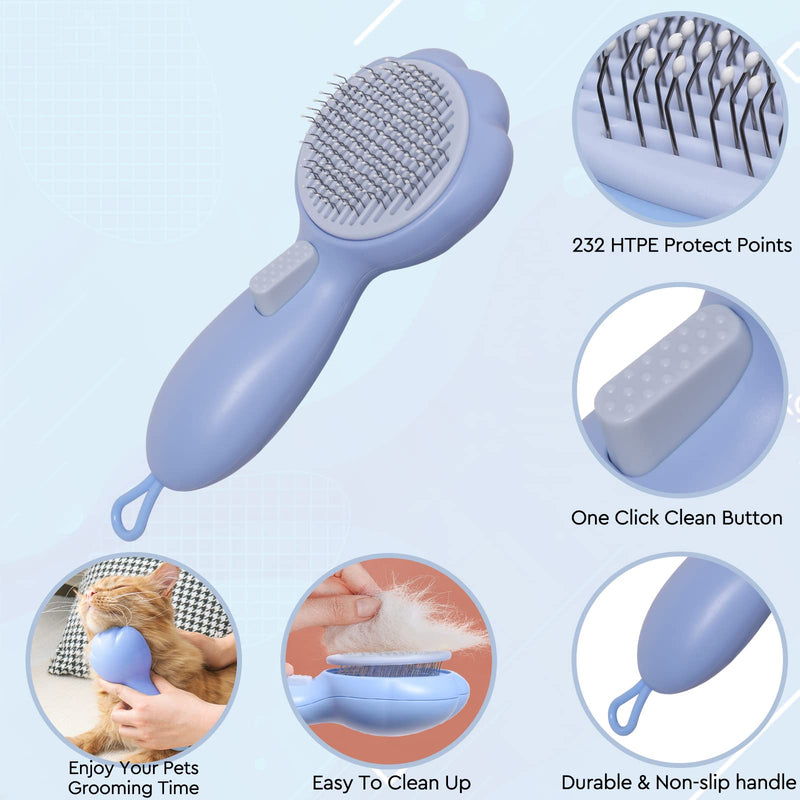 GJEASE Cat Grooming Glove Brush,Self-Cleaning Slicker Pet Brush for Short and Long Haired pats,Dog Bath Brush for Shedding and Grooming,Removes Loose Hair and Tangles,Promote Circulation Sunflower - BeesActive Australia
