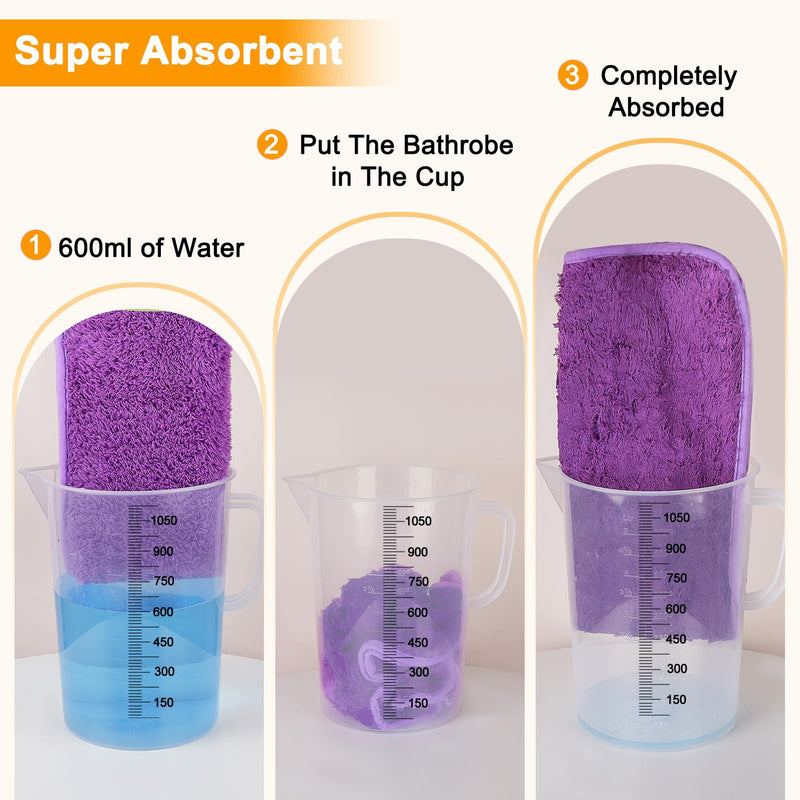 Dog Bathrobe Super Absorbent Dog Towels for Drying Dogs Large Quick Drying Dog Robes for After Bath Soft Dog Drying Towel Adjustable Dog Drying Coat to Keep Dog Warm(S-XXL) Medium Purple - BeesActive Australia