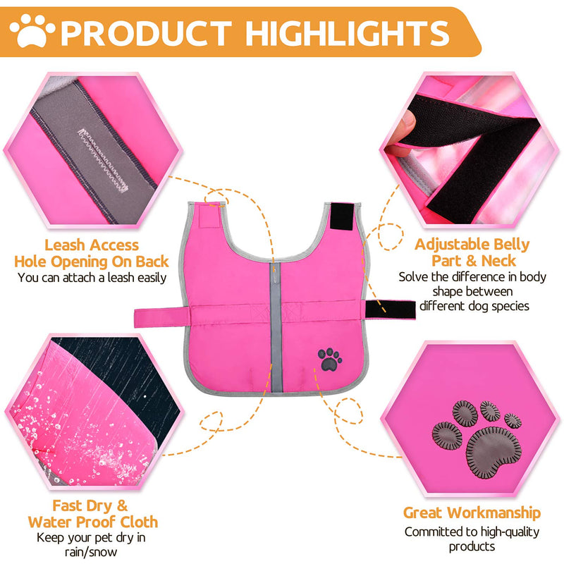 Queenmore Cold Weather Dog Coats Loft Reversible Winter Fleece Dog Vest Waterproof Pet Jacket Available in Extra Small, Small, Medium, Large Extra Large Sizes Pink - BeesActive Australia