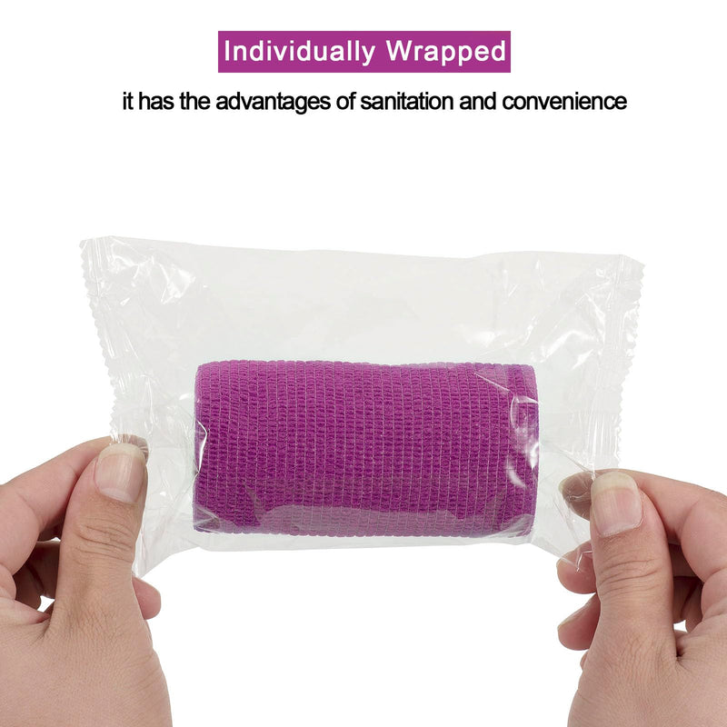 12 Rolls Self-Adhesive Bandage Self-Adhesive Bandage 10cm Cohesive Bandage Wrap First Aid Sports Injuries Adhesive Bandage Elastic Bandage Fixing Bandage Pet Vet Wrap for Horse Dogs Mixing - BeesActive Australia