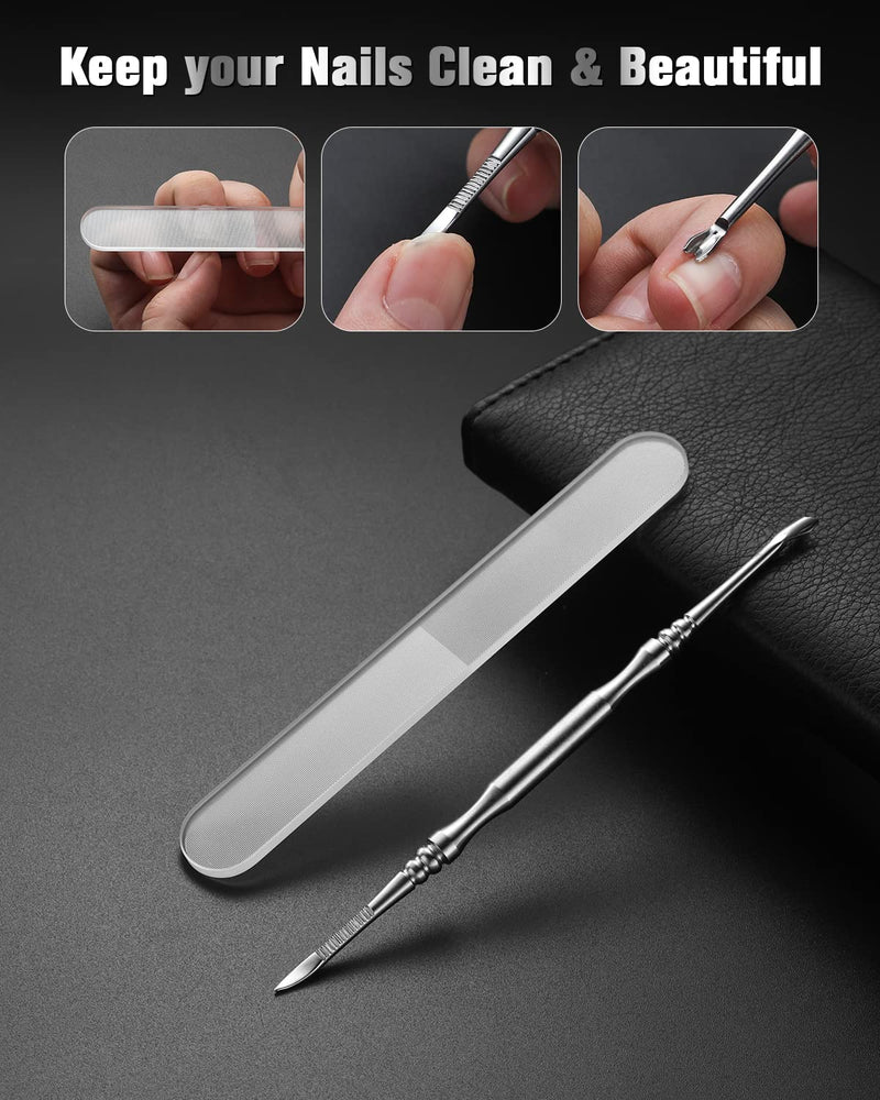 FERYES Pedicure Knife Ingrown Toenail Kit, 7 PCS Professional Pedicure Tool Toenail Grooming Kit, Top Notch Foot Blade, Super Sharp Toenail Clippers (Leather case included) 7PCS