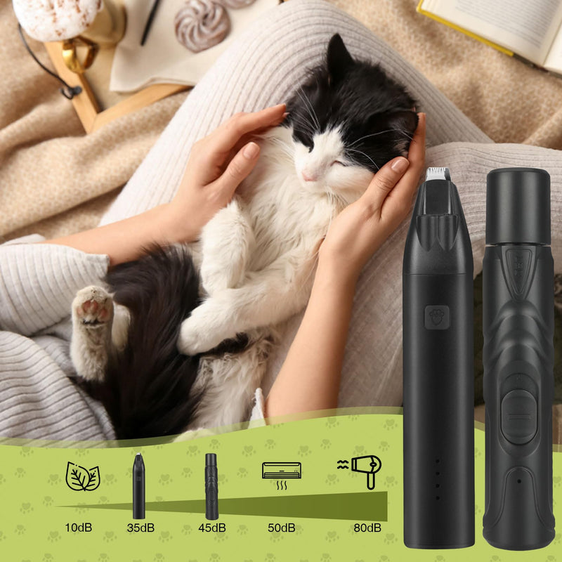 Dog paw trimmer set, paw trimmer for dogs with 3 LED lights, claw grinder for dogs with LED, 2 speeds, quieter, precise trimming, paw care set dog for cats and dogs - BeesActive Australia