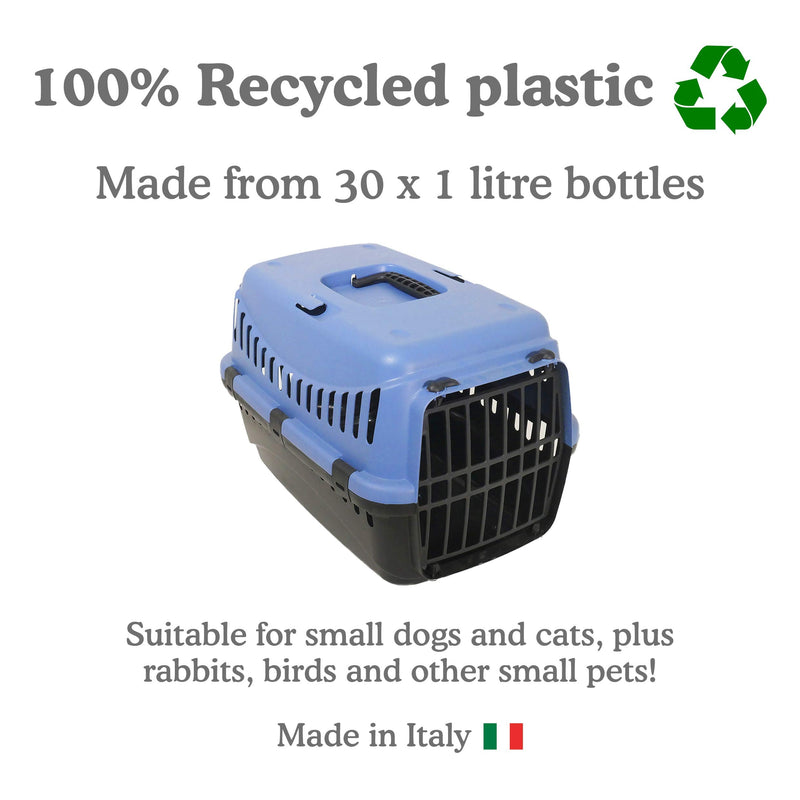 Rosewood Eco Line cat carrier made of plastic, small, slate blue/black slate blue L 46 x W 30 x H 31 cm - BeesActive Australia