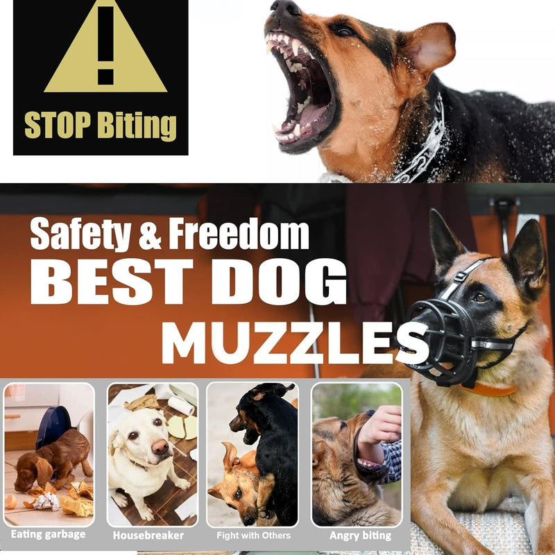 JUXINE muzzle for large dogs, breathable all-round coverage and adjustable straps for muzzles of medium and large dogs, preventing biting, chewing and barking (size 5) SIZE 5 - BeesActive Australia