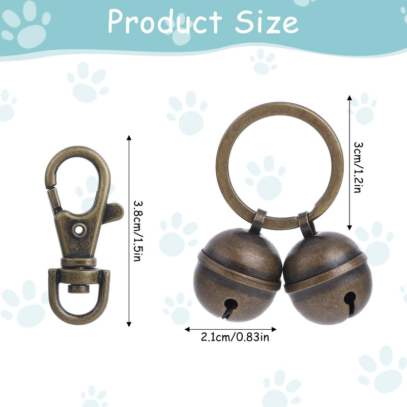 Loud cat dog bells pet tracker bells for crafts cat bells dog bells cat and dog bells for collar training with rotating carabiner clasp - BeesActive Australia