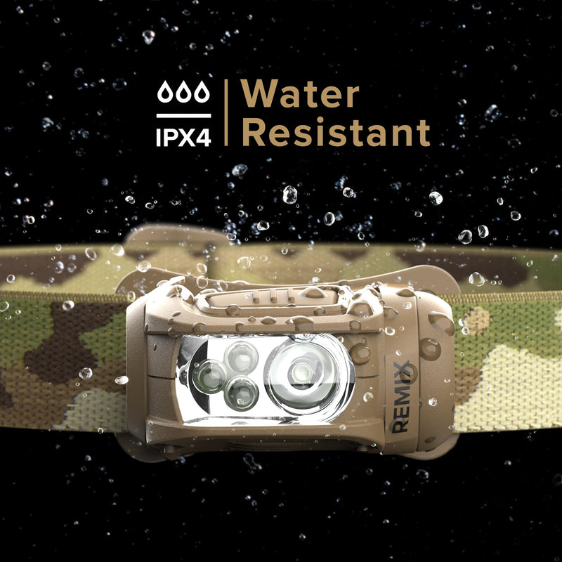 Princeton Tec Remix 300 Headlamp with Red LEDs, Multicam, RMX300-RD-MC 450 Lumens White and Red Multicam w/Red LEDs