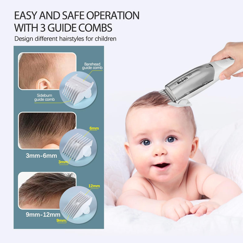 Baby Hair Clipper with Vacuum - Hair Trimmer for Kids and Toddlers - Waterproof, Rechargeable, Cordless Hair Cutting Machine for Children (with Bag) - BeesActive Australia