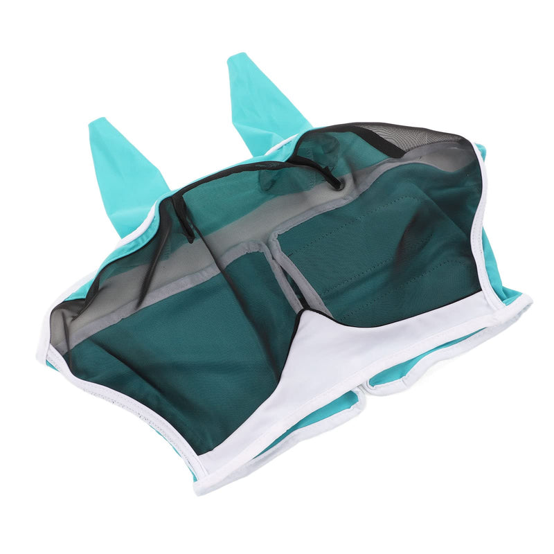 Mesh Horse Fly Mask, Leisure Sports, Amusement Facilities Elastic UV Protection Detachable Breathable Horse Fly Mask with Ears for Horses (S) S Blue Green - BeesActive Australia