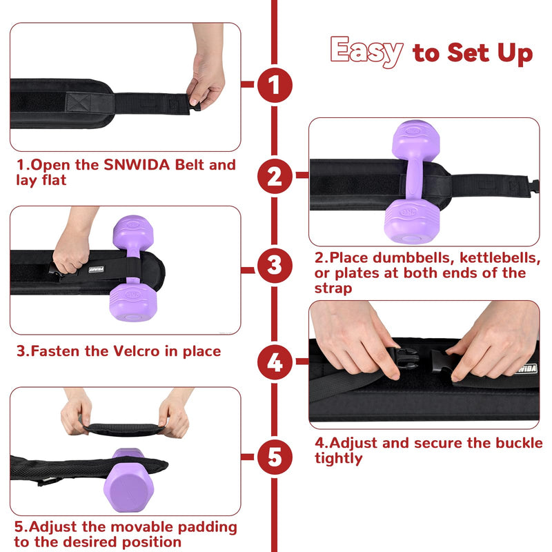 Hip Thrust Belt for Dumbbells Heavy, with 2 Comfortable Slip-Resistant Padding for Booty Trainer, Glute Bridge Weight Belt for Home & Gym, Hip Thrust Band for Dumbbell Kettlebell Plate black - BeesActive Australia