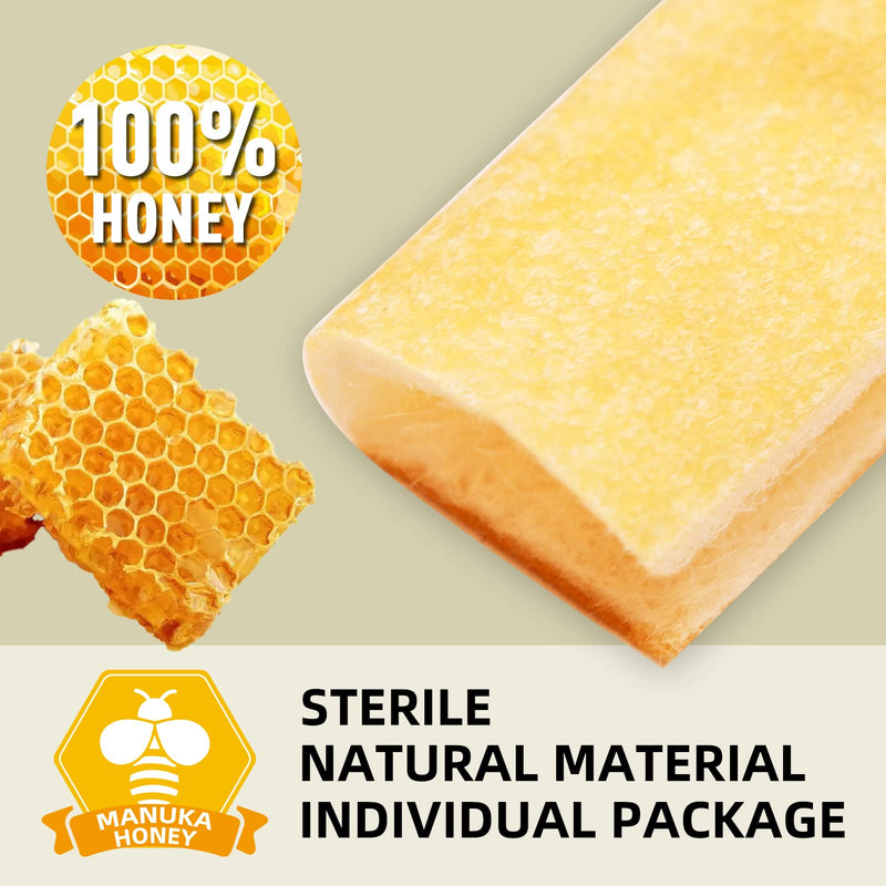 Manuka Honey Calcium Alginate Dressing, 12 Individual Pack, 2"x2" Patches, Wound Dressing with Calcium Alginate, Bandages for Burns, Faster Wound Care
