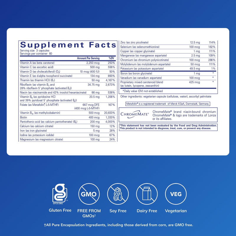 Pure Encapsulations Nutrient 950, 180 Capsules | Multivitamin Mineral Supplement to Support Physiological Functions and a Healthy Lifestyle* 180 Count (Pack of 1)