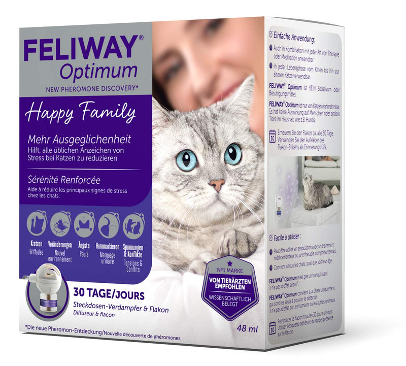 FELIWAY® Optimum Starter Set | Anti Stress Cat | Vaporizer for socket & refill cap 48ml - BeesActive Australia