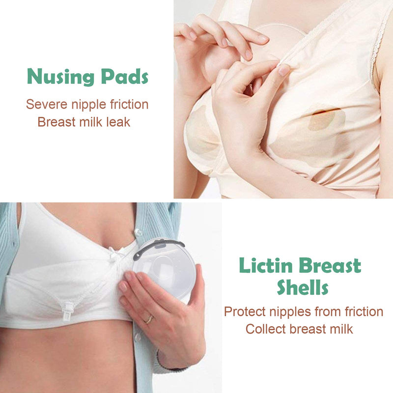 Lictin Breast Shell Breastmilk Collector for Breastfeeding-2 Pcs Silicone Breast Pad Nursing Cup Milk Saver for Nursing Moms Protect Sore Nipples Soft and Reusable with Box 2 Count (Pack of 1) Lnp5 - BeesActive Australia