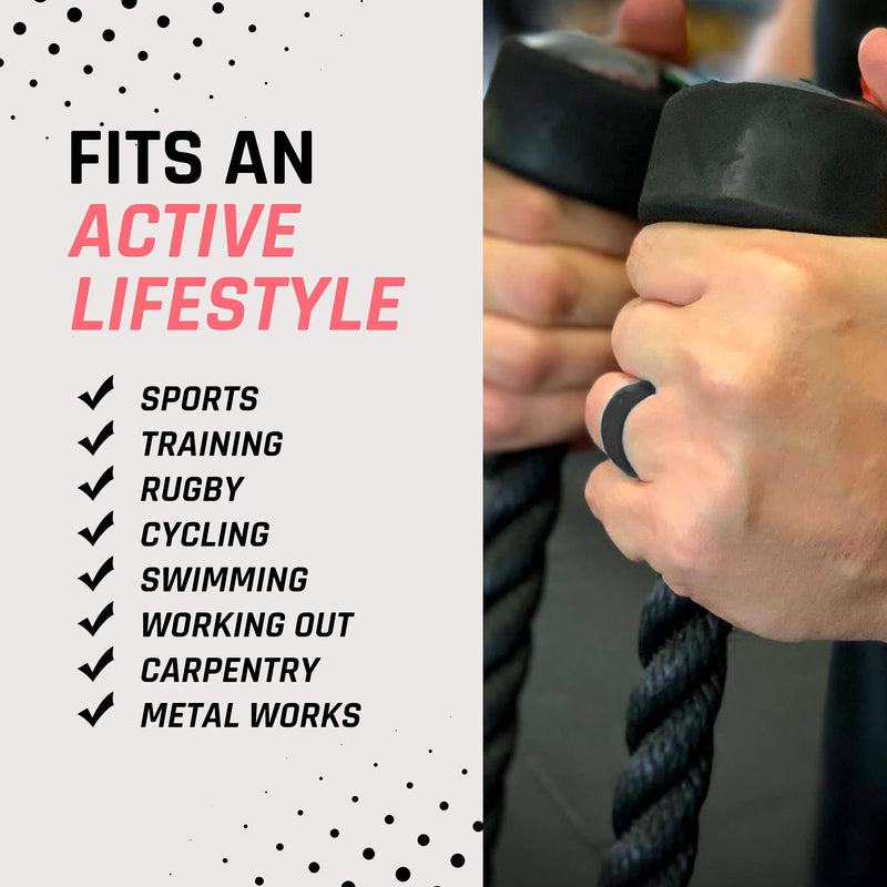 Men’s Dual Tone Silicone Rings, Silicone Wedding Rings, for Active Lifestyle Black/Blue 8