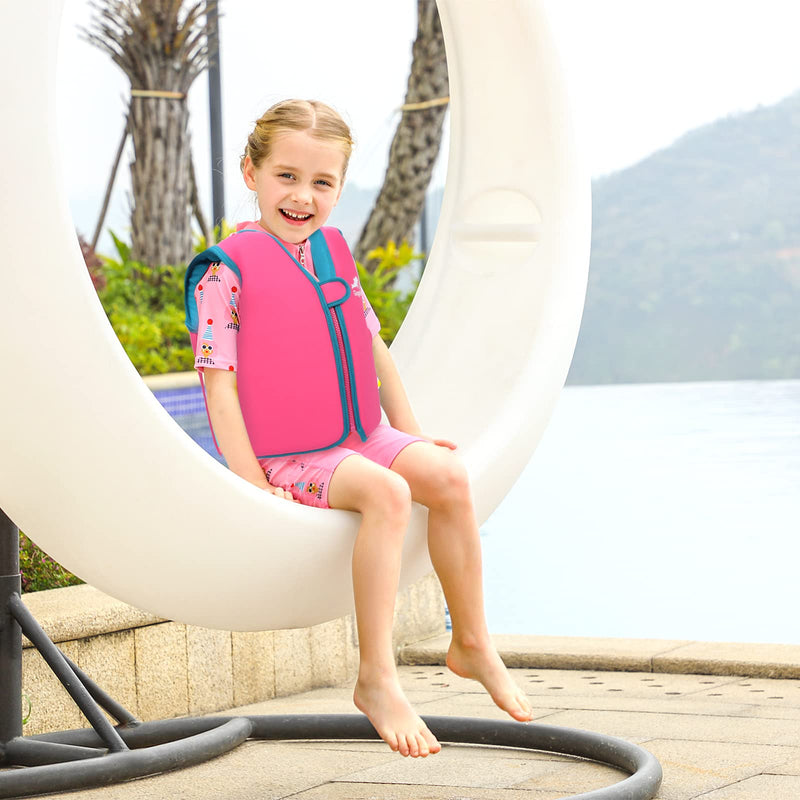 Vine Kids Swim Vest Toddler Learn to Swim Floatation Jackets Training Vest for Boys Girls Pink 3-5 Years - BeesActive Australia
