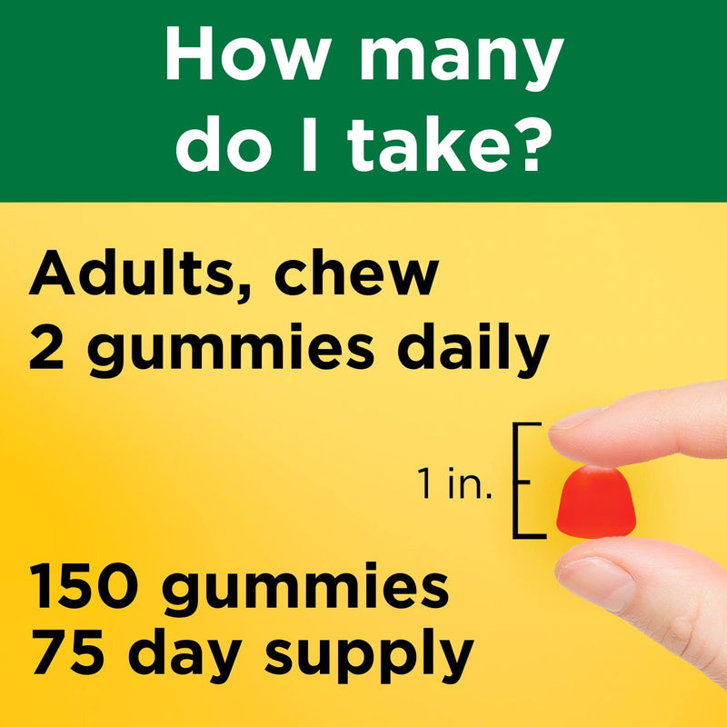 Nature Made Extra Strength Vitamin D3 5000 IU (125 mcg) per serving, Dietary Supplement for Bone, Teeth, Muscle and Immune Health Support, 150 Gummies, 75 Day Supply Strawberry, Peach, Mango 150 Count (Pack of 1) - BeesActive Australia