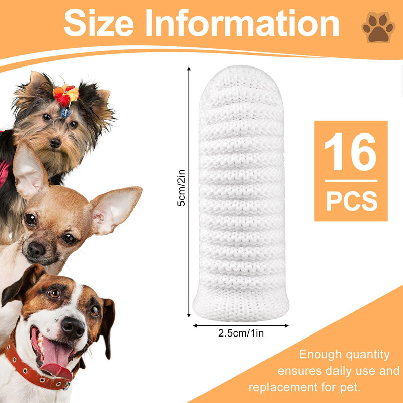 Pack of 16 dog toothbrushes, finger toothbrush dogs, dog toothbrush fingerling reusable, pet finger toothbrush for dogs cats dental care, teeth cleaning anti-plaque pet toothbrush - BeesActive Australia