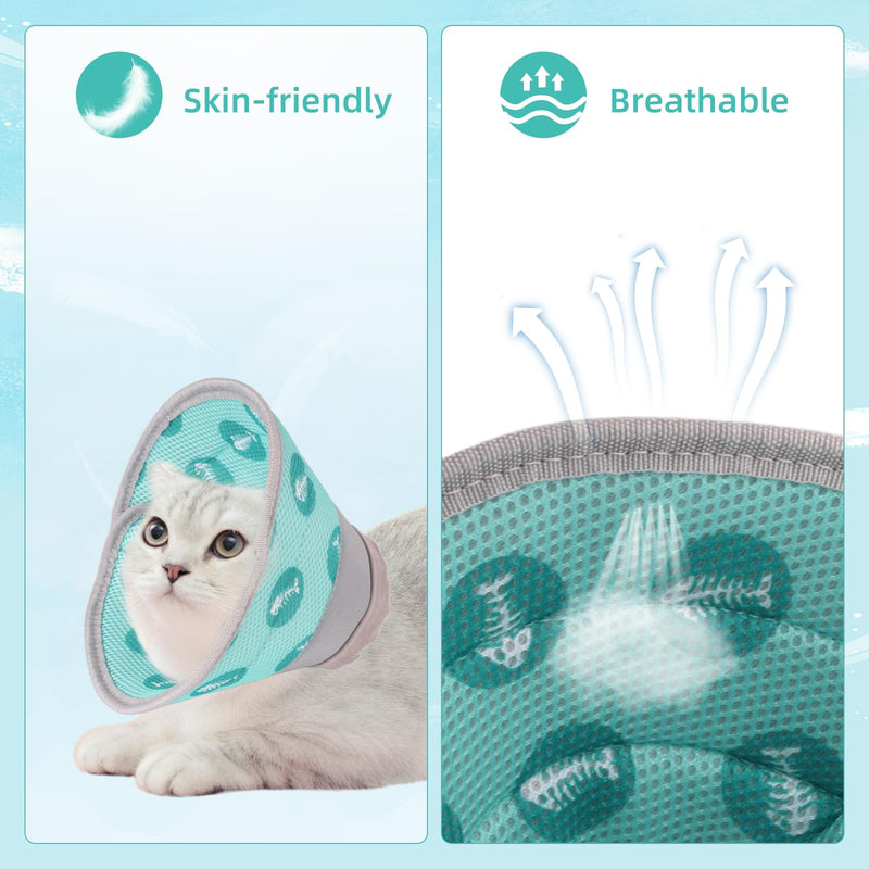 Cat Neck Brace, Adjustable Neck Brace Cat Collar, Cat Collar for Cats Cat Collar After Operations and Injuries, Prevents Licking Wounds Cat Collar (Green, M) Green - BeesActive Australia