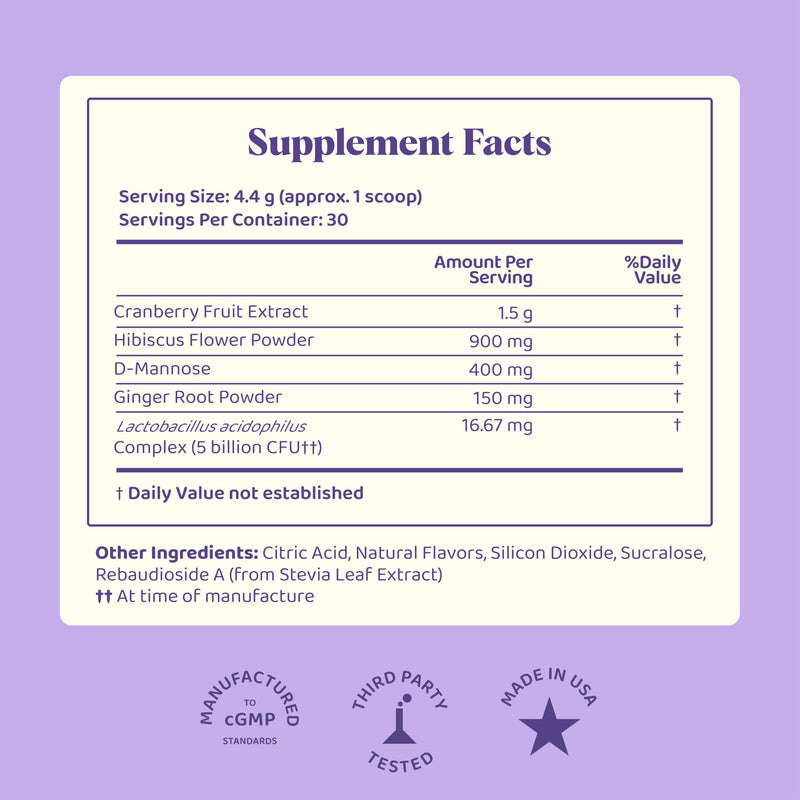 JoySpring pH Balance Vaginal Probiotic Powder for Women | Lactobacillus Acidophilus + D-Mannose with Cranberry Supplement | Supports Vaginal Flora, Freshness & Urinary Tract Health 2 Ounce (Pack of 1)